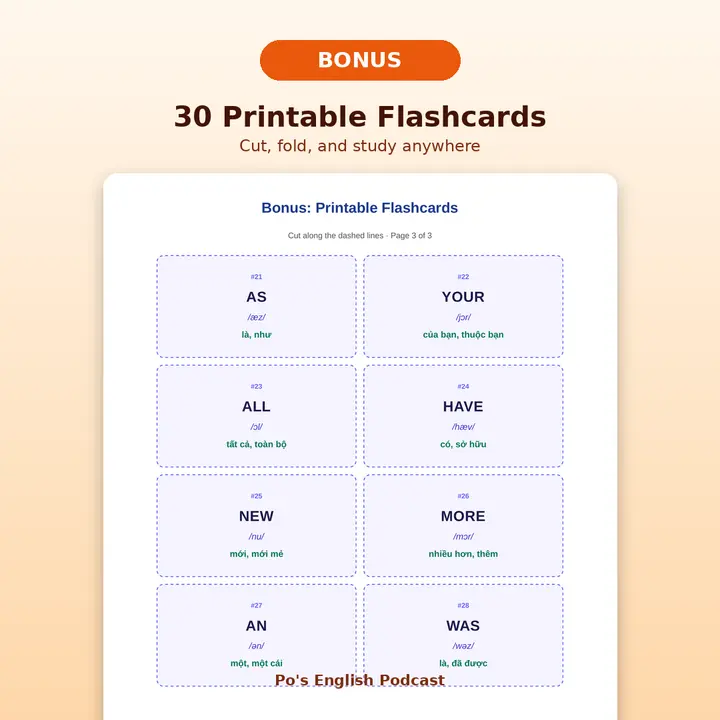 Trang xem trước 30 flashcard in được